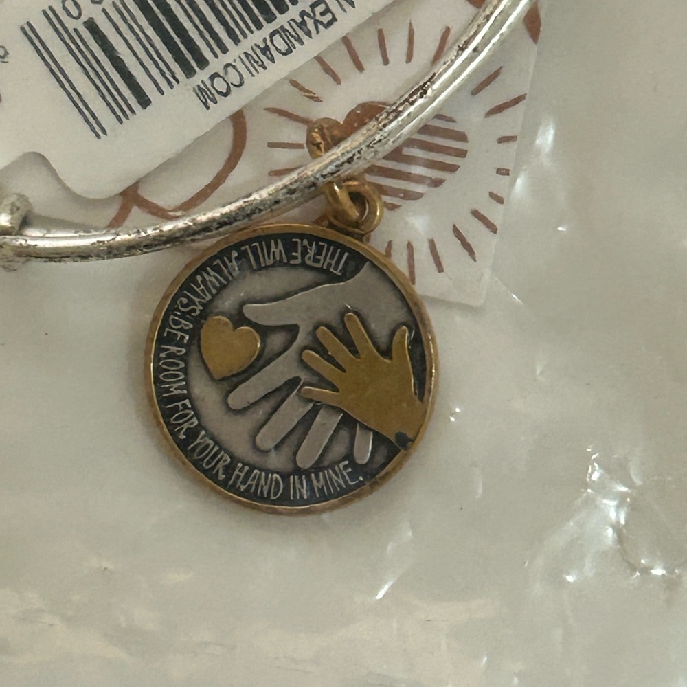 Alex and Ani Silver and Gold Hand Charm Bracelet